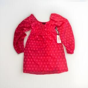 Crystal Doll Pink Sheer Floral Dress – Size Small – NWT